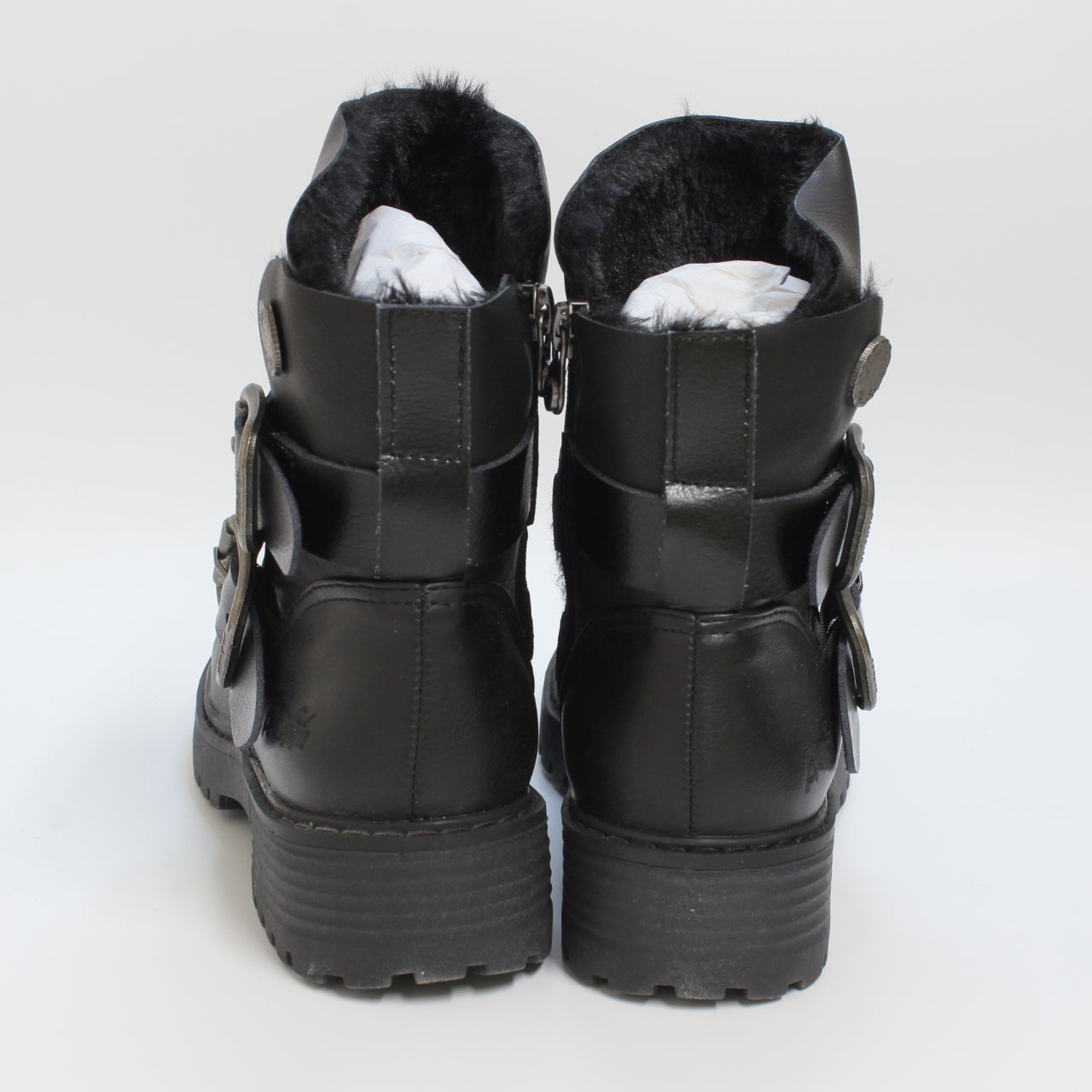 Women's Black Buckle Boots - Blowfish Malibu Royal SHR