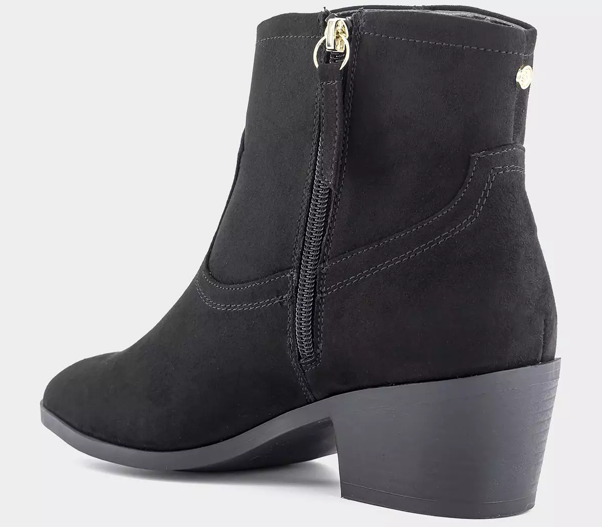 Women's Black Geo Block Heel Western Boots