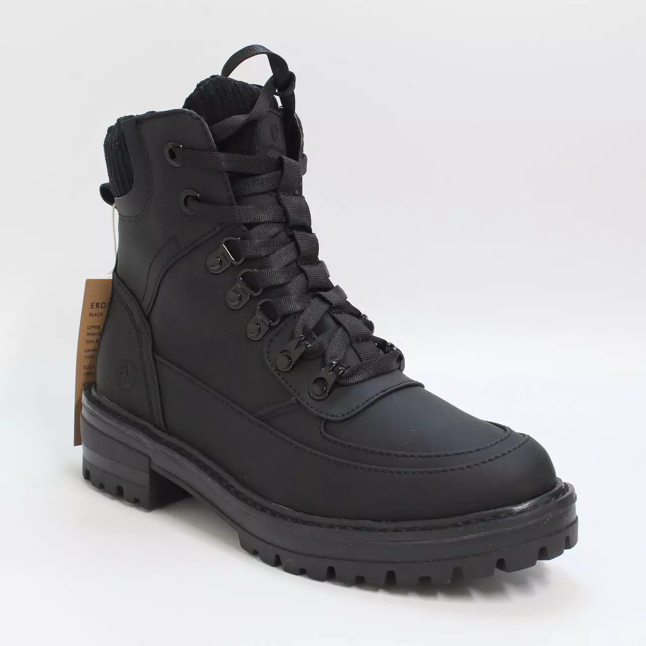 women's black hiker boots with lace-up - Earth Addict Erde