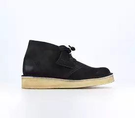 Women's Clarks Desert Coal Boots - Black Nubuck.