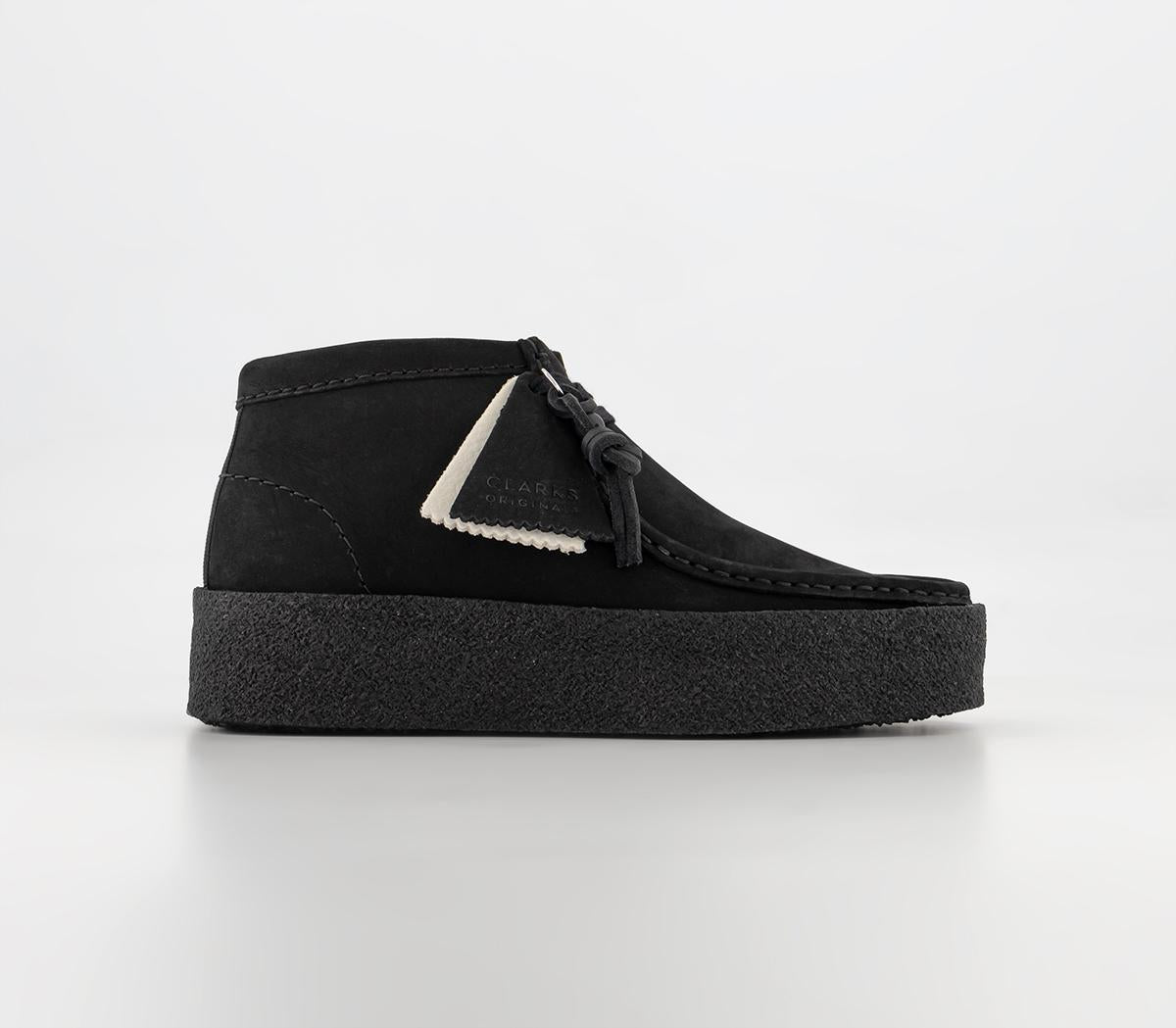 Womens Clarks Wallabee Cup Boots - Black Nubuck