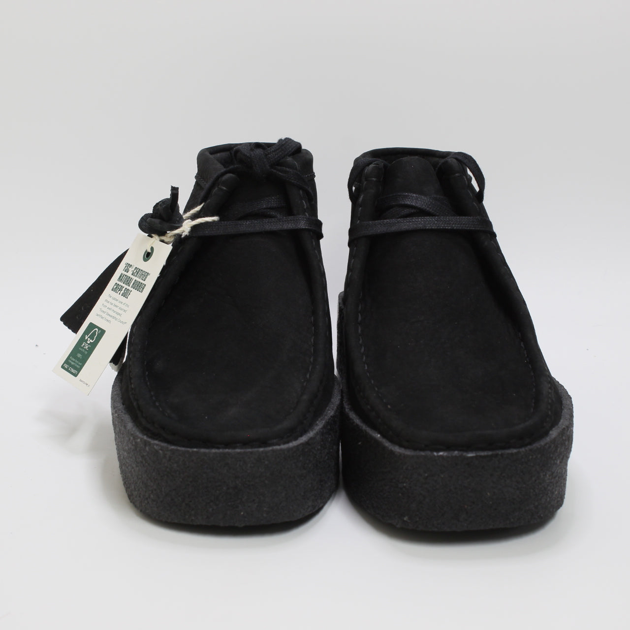 Womens Clarks Wallabee Cup Boots - Black Nubuck