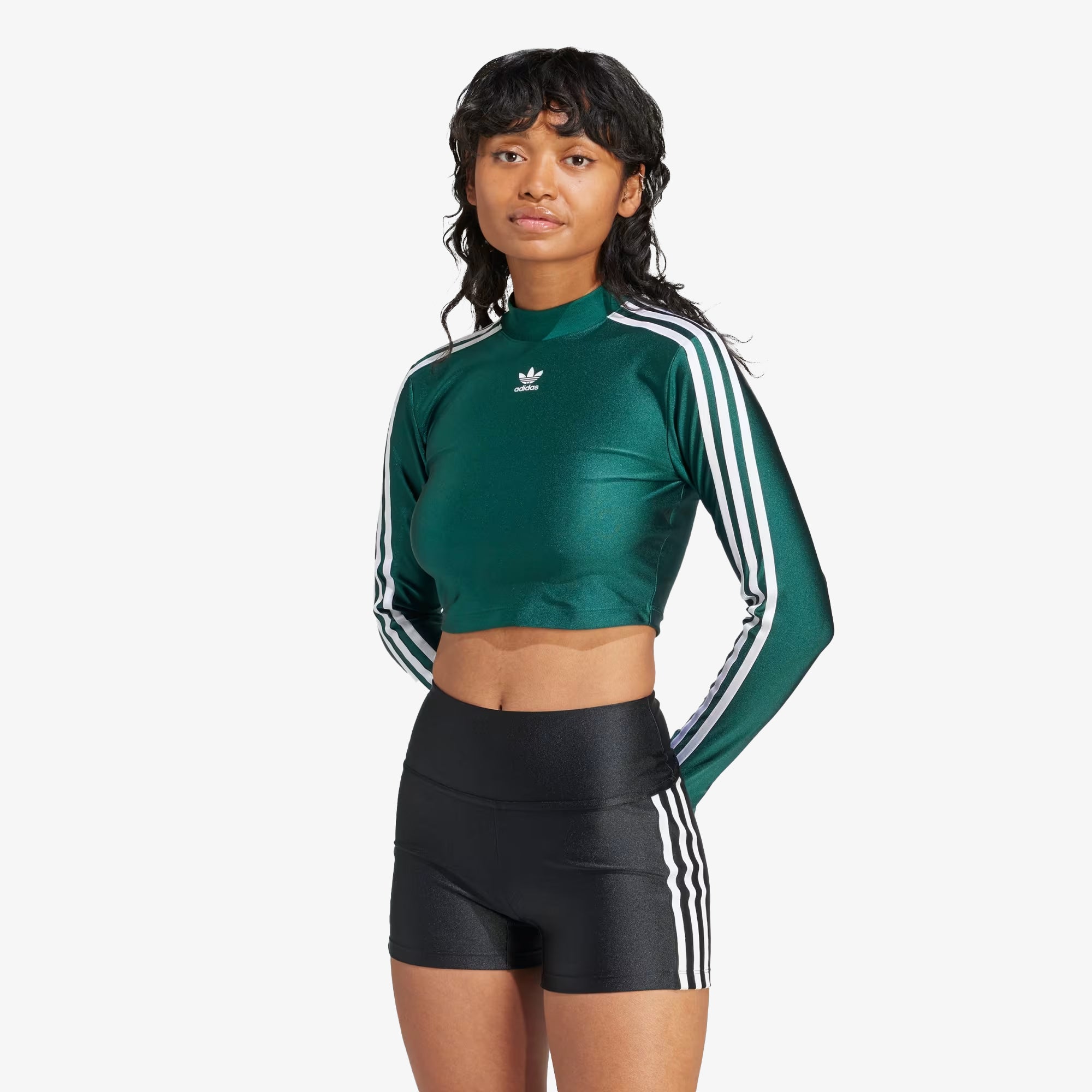 Women's Cropped Long Sleeve Tee with 3-Stripes