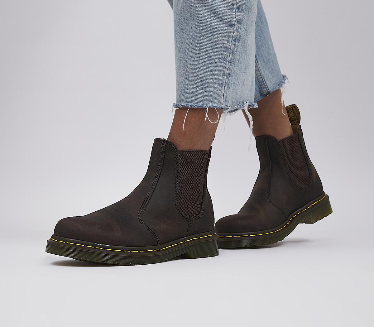 Women's Dr. Martens 2976 Chelsea Boots - Dark Brown Crazy Horse.