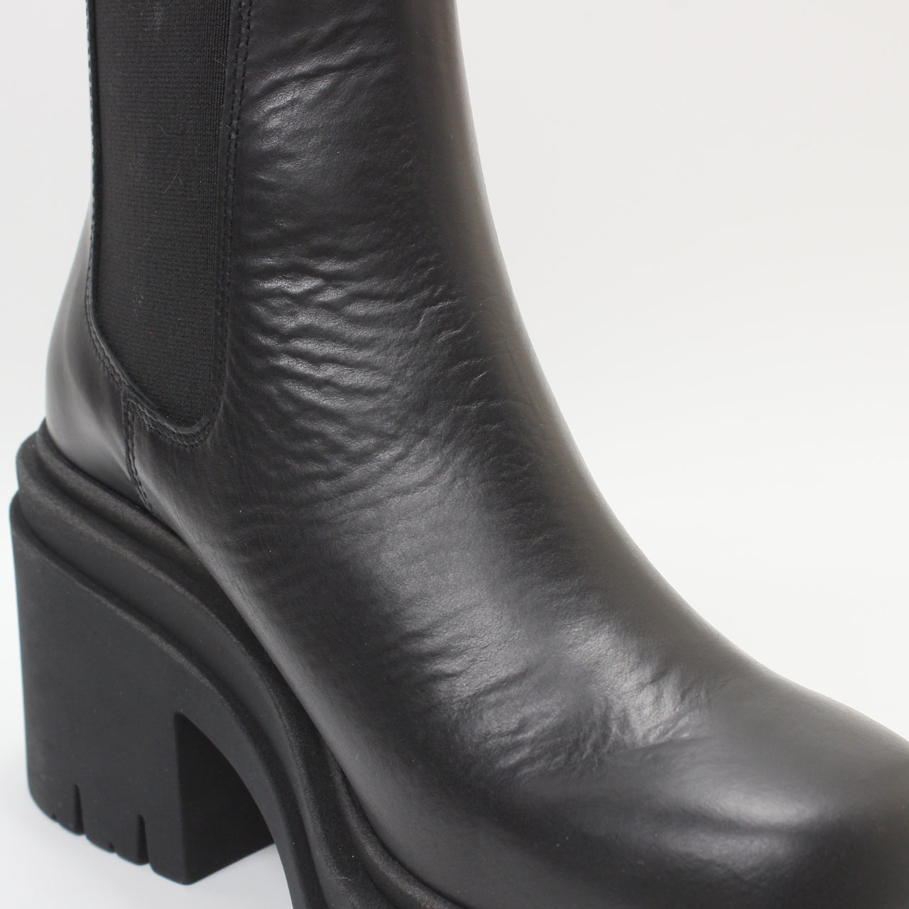 Women's Office Agnes Chunky Block Heel Boots - Black Leather