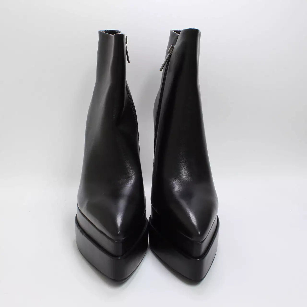 Womens Office Albertina Double Stack Pointed Ankle Boots - Black