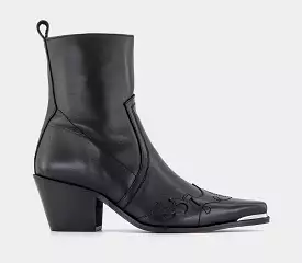 Women's Office Albuquerque Western Boots - Black Leather