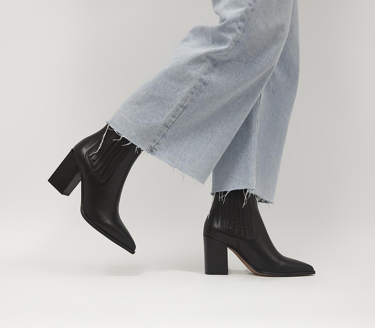 Women's Office Andine Chelsea Boots in Black Leather