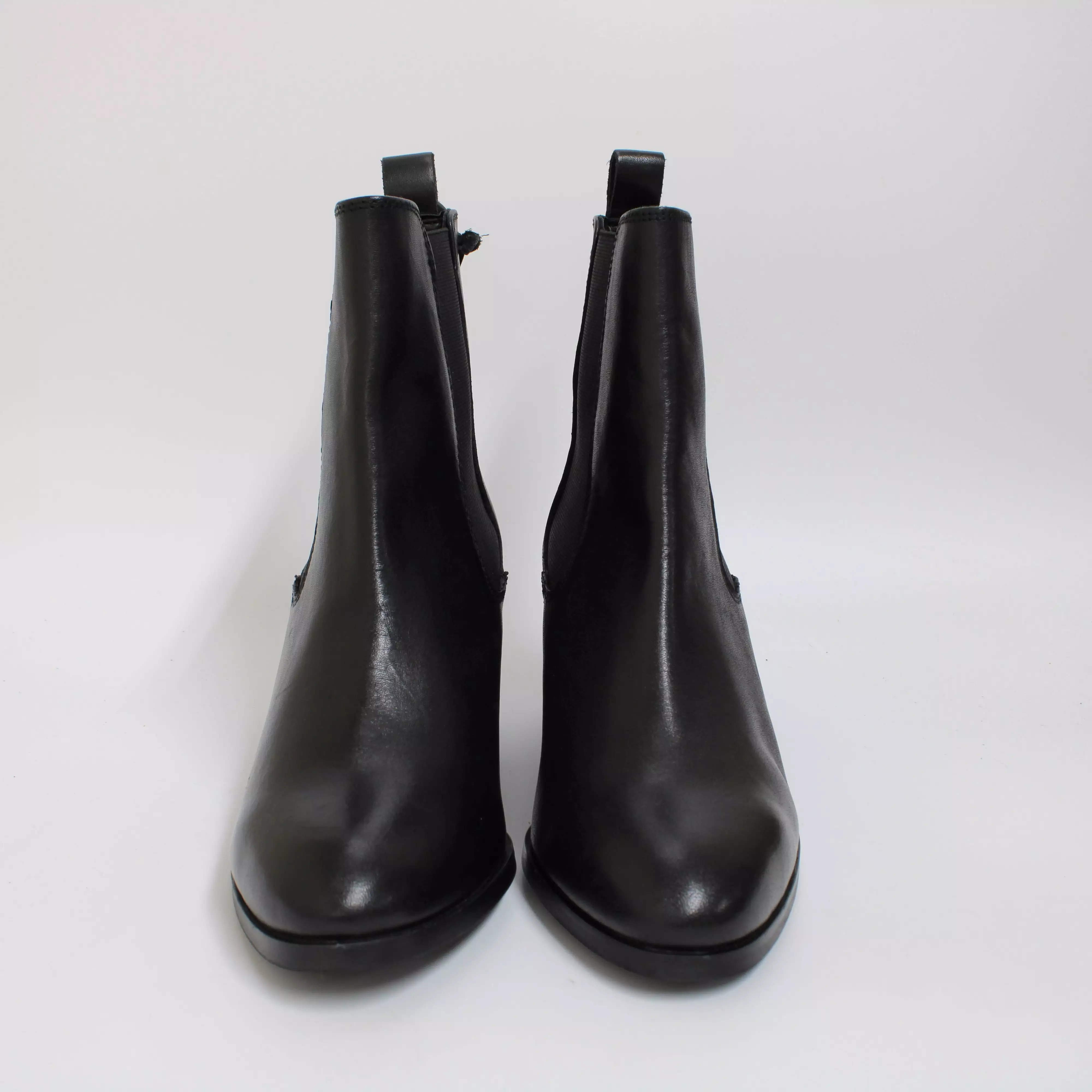 Women's Office Aspect Black Leather Chelsea Boots - Block Heel