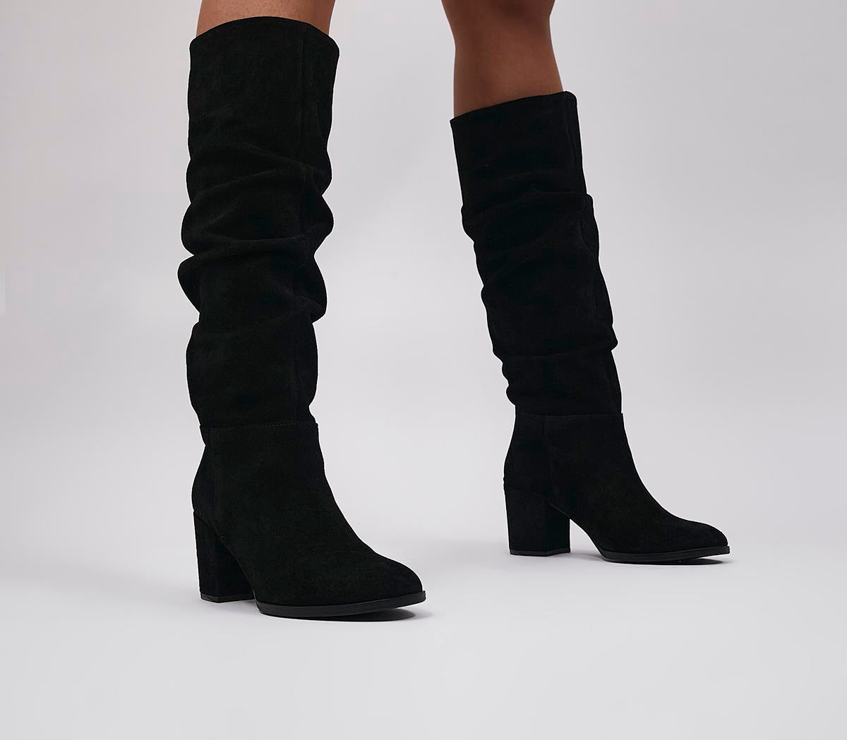 Women's Office Kaley Black Suede Block Heel Boots