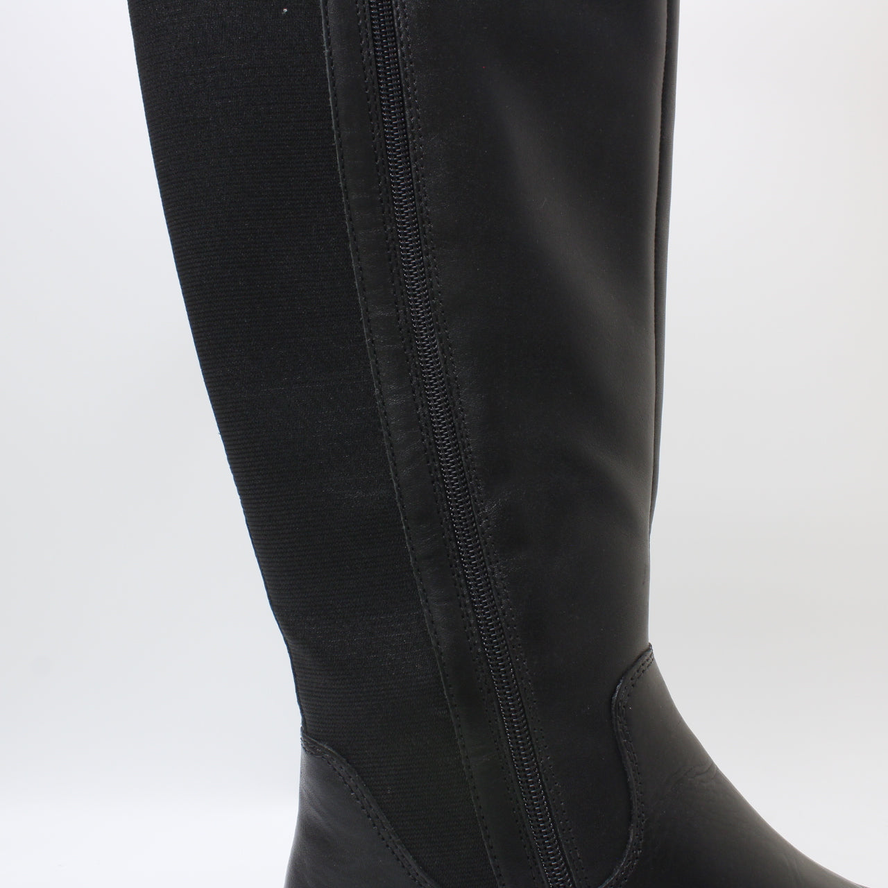 Women's Office Kelly Elastic Back High Leg Boots - Black Leather