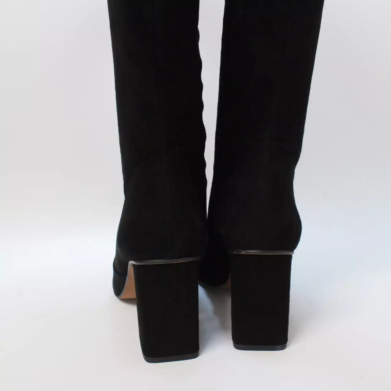 Women's Office Kinsley Black Suede Knee Boots with Block Heel.