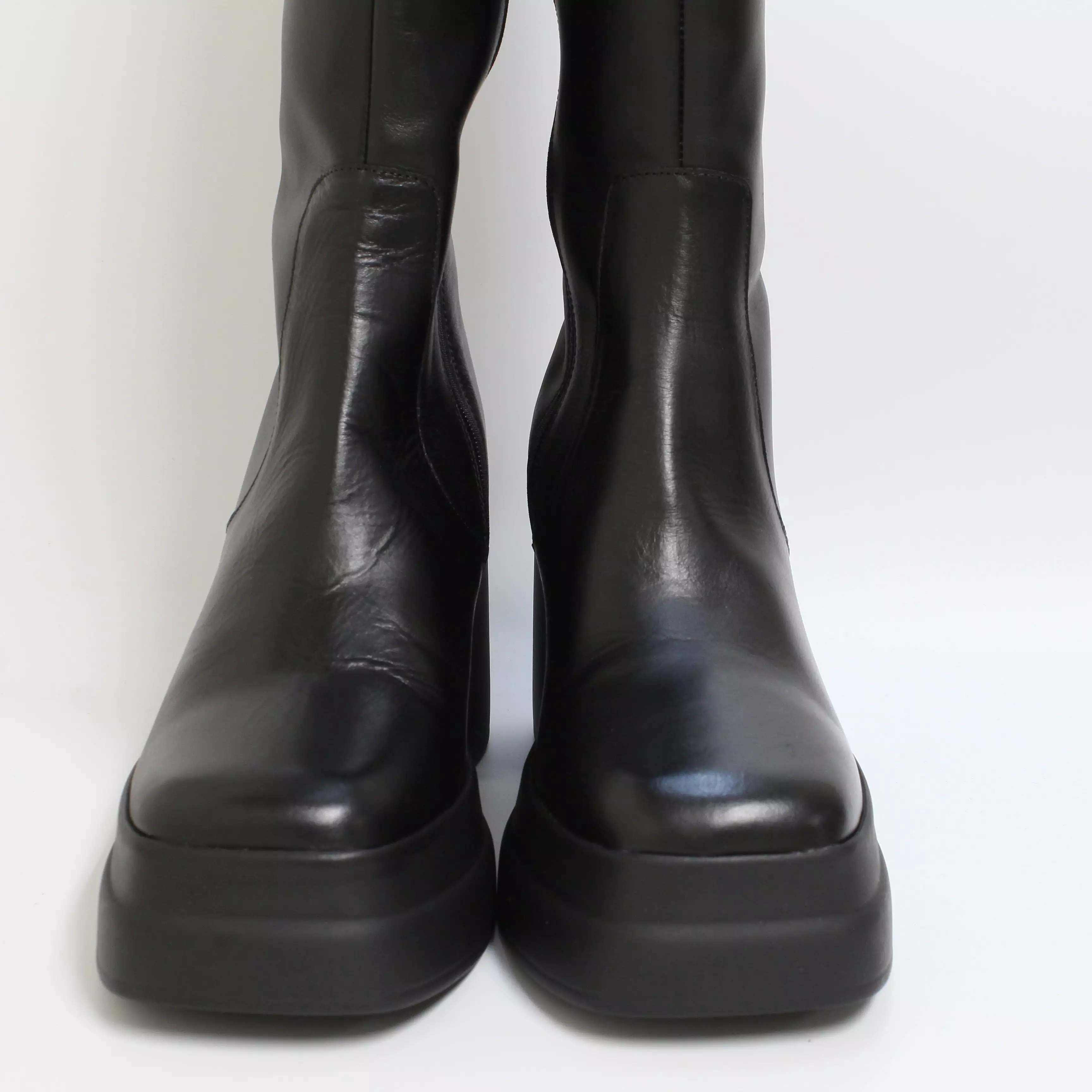 Women's Office Krane Platform Boots, Black Leather