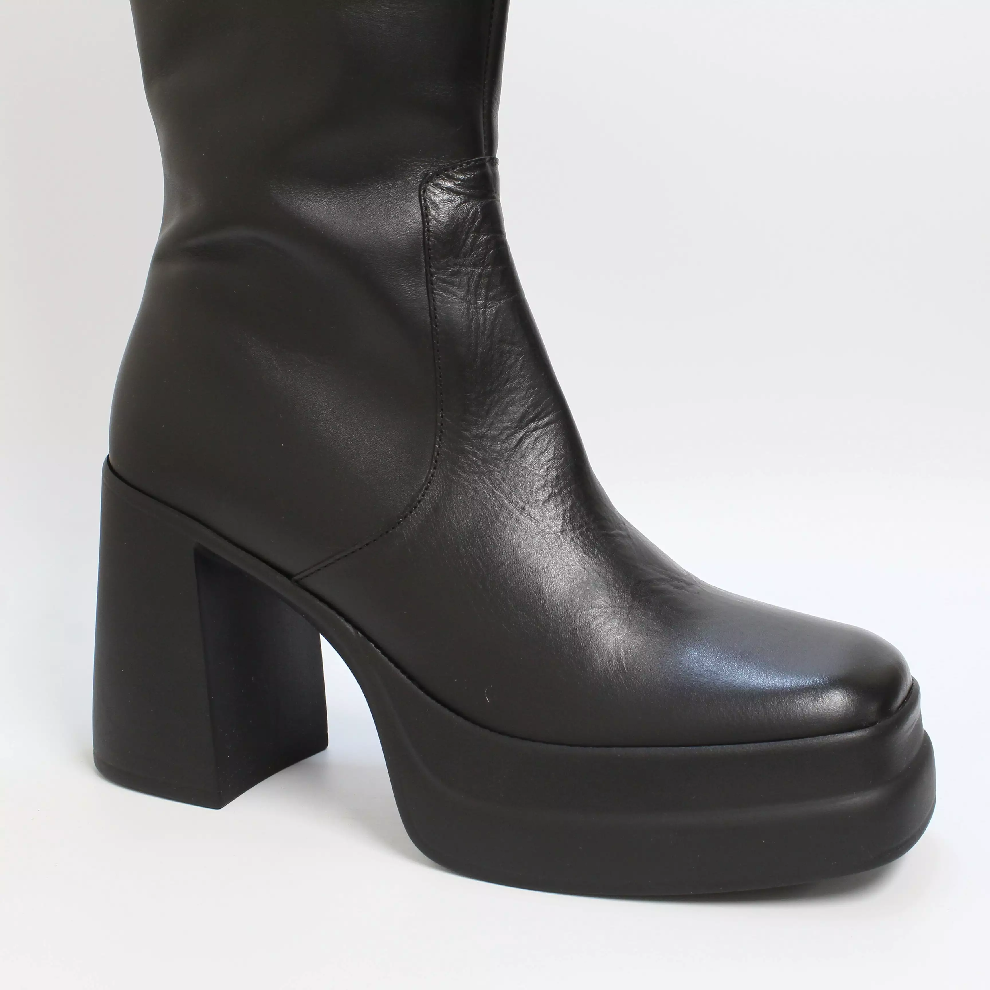 Women's Office Krane Platform Boots, Black Leather