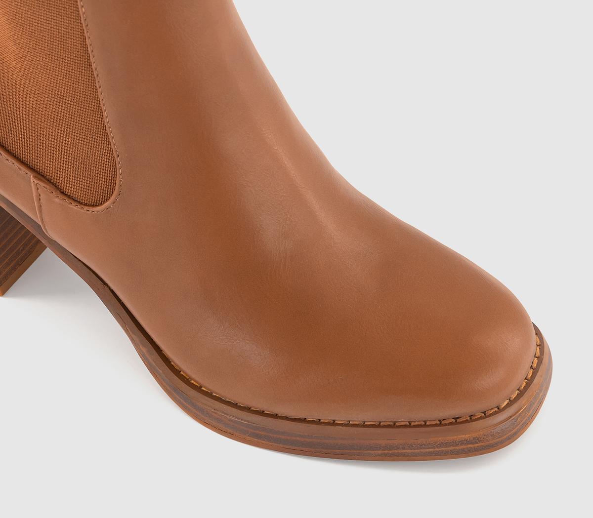 Women's Tan Platform Chelsea Boots