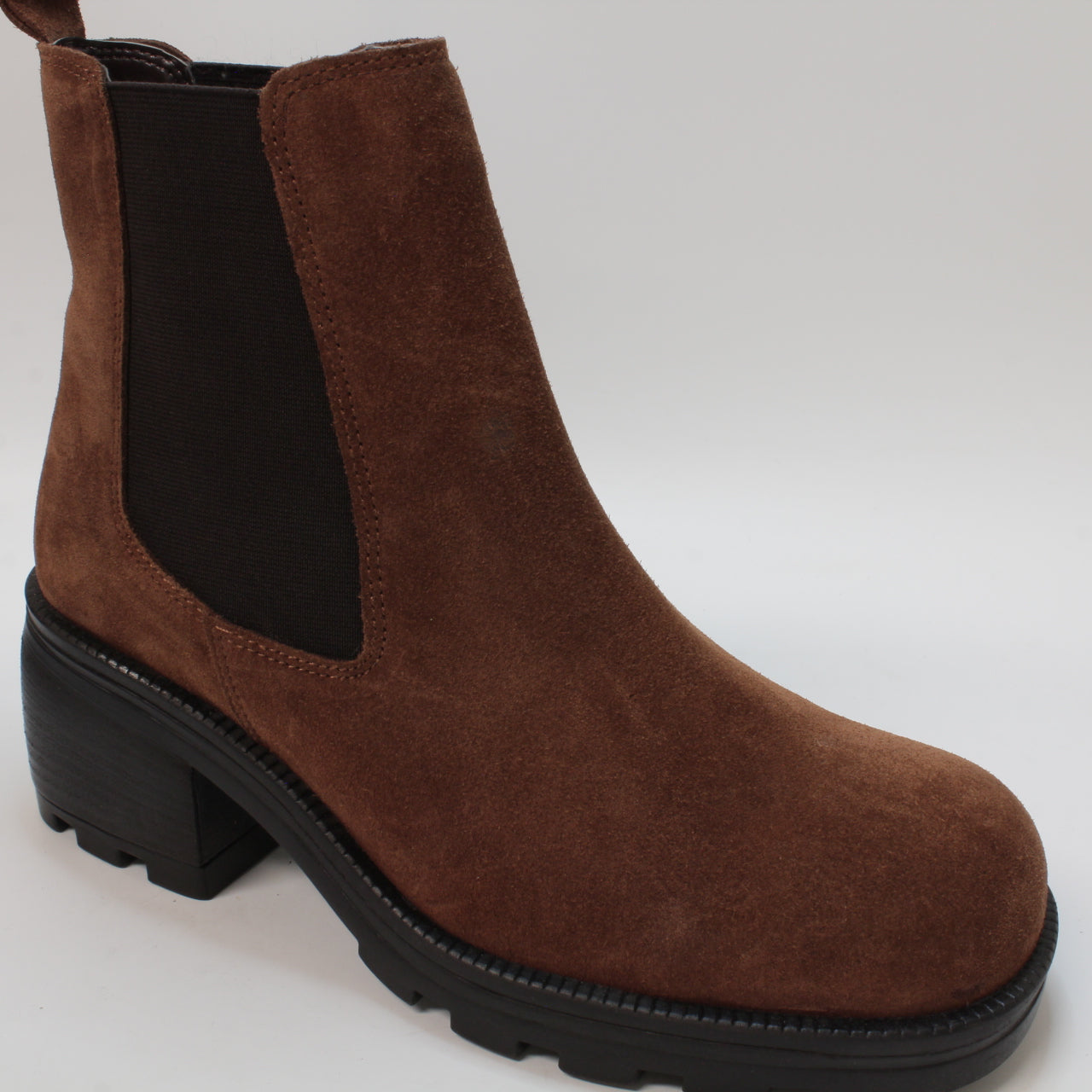 Women's Tan Suede Mid Height Chelsea Boots UK Size 5