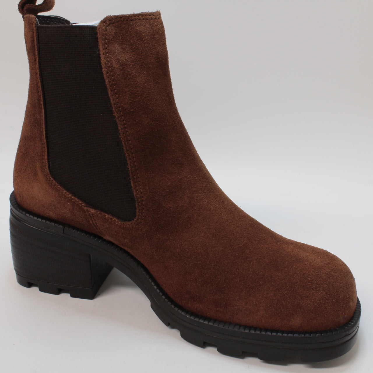 Women's Tan Suede Mid Height Chelsea Boots UK Size 5