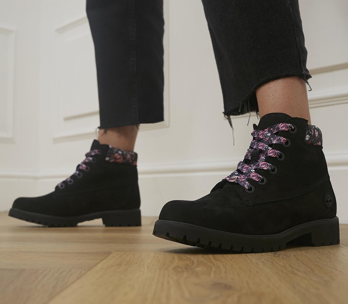 Women's Timberland Slim Premium Boots - Black Floral Collar