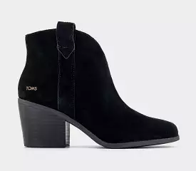 Womens Toms Constance Western Boots - Black Suede - Buy Now